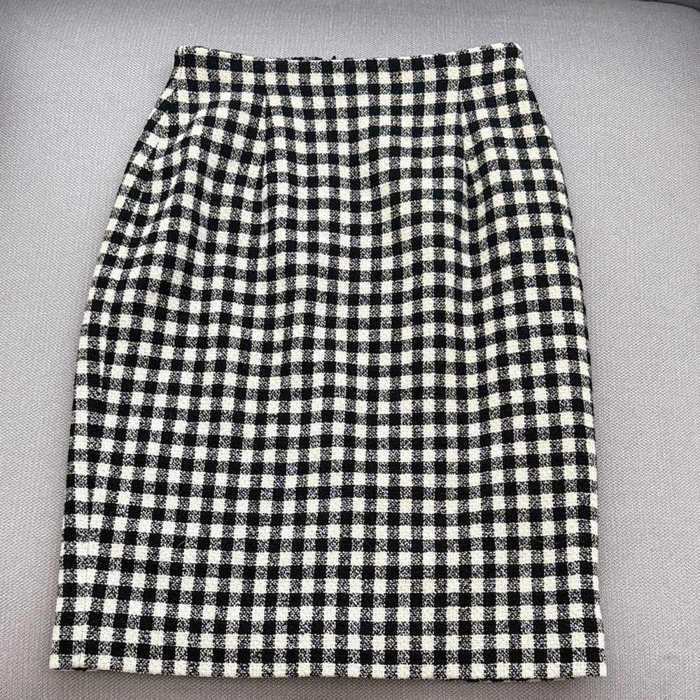 Rena Rowan Ginham Black and White Plaid Pencil Skirt